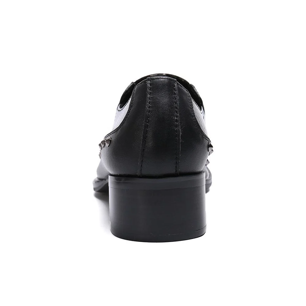 Snake Pattern Genuine Leather Men's Business Loafer Shoes - Image 5