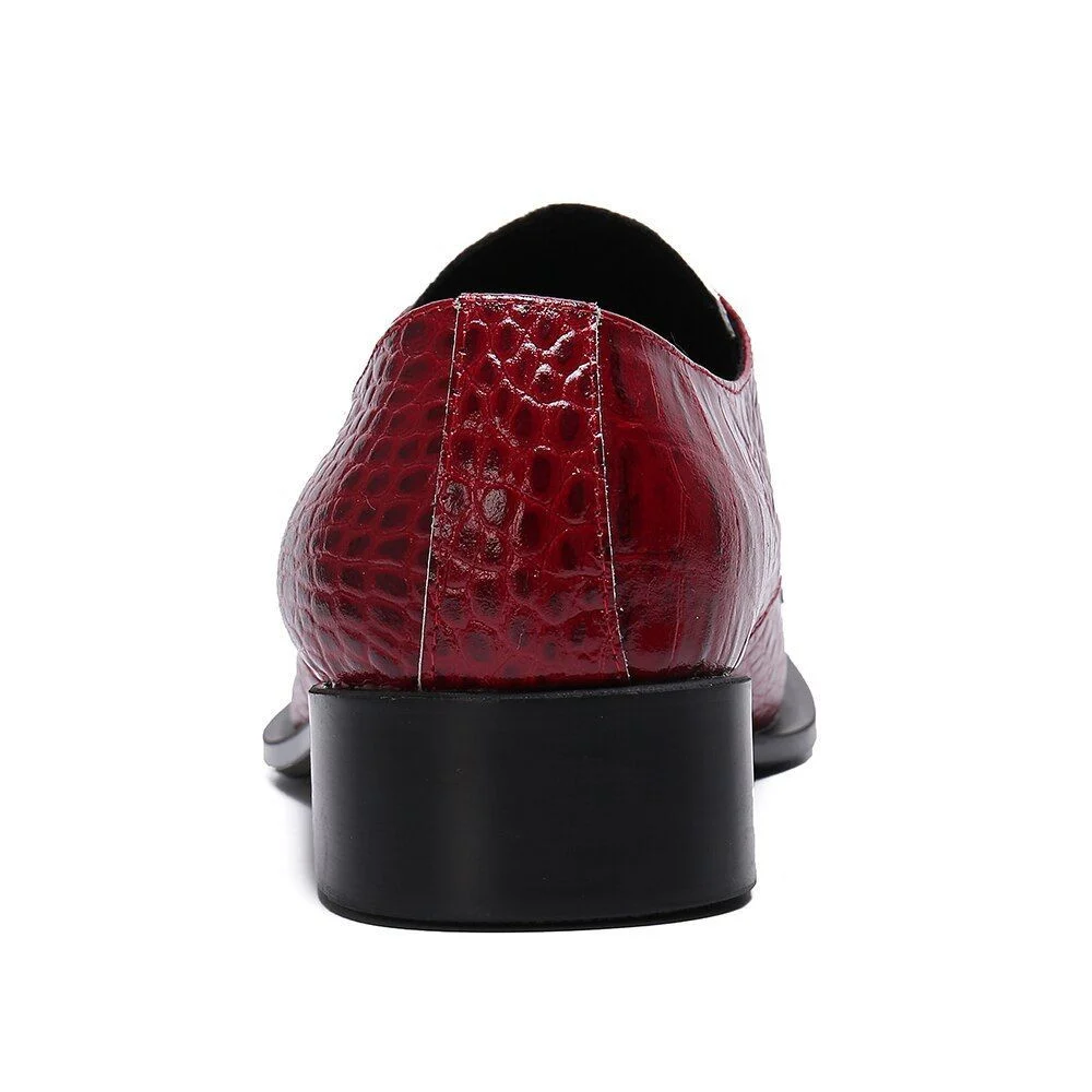Christia Bella Snake Skin Genuine Leather Business Shoes - Fashion Plus Size Metal Pointed Toe Formal Shoes for Men - Image 5