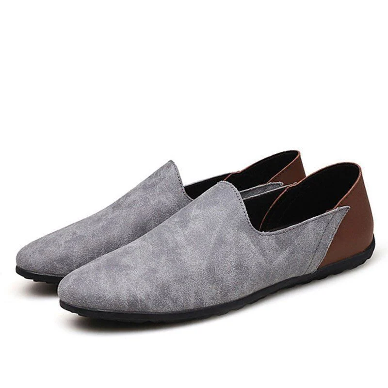 Merkmak Big Size Genuine Leather Slip-On Loafers - Casual Spring & Autumn Moccasins for Men