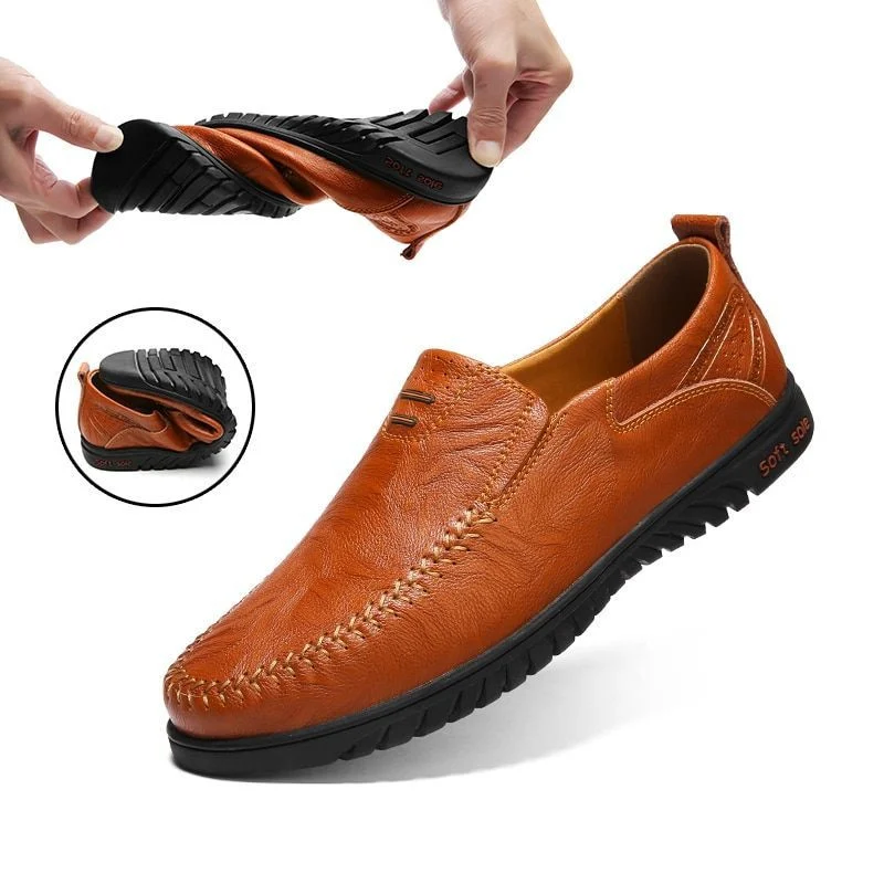 Italian Casual Genuine Leather Loafers - Luxury Breathable Slip-On Moccasins for Men - Image 2
