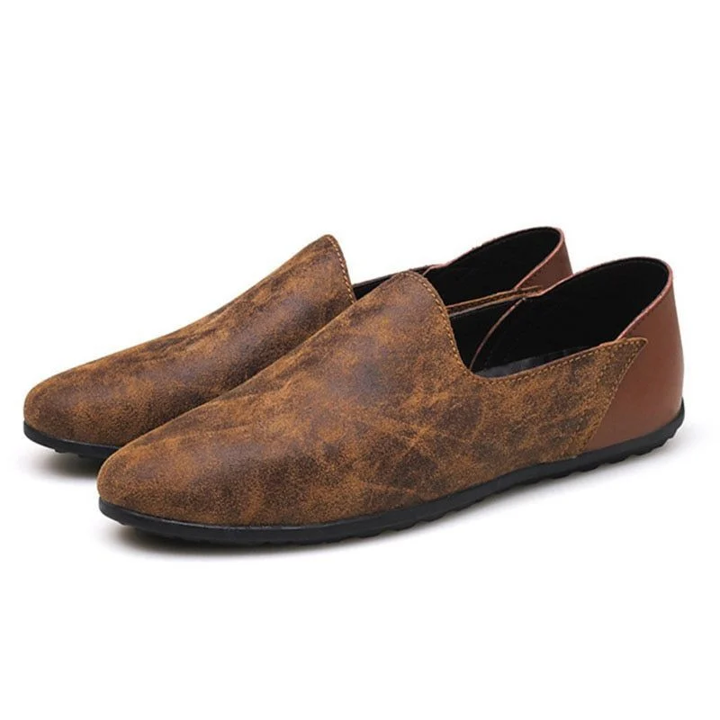 Merkmak Big Size Genuine Leather Slip-On Loafers - Casual Spring & Autumn Moccasins for Men - Image 3