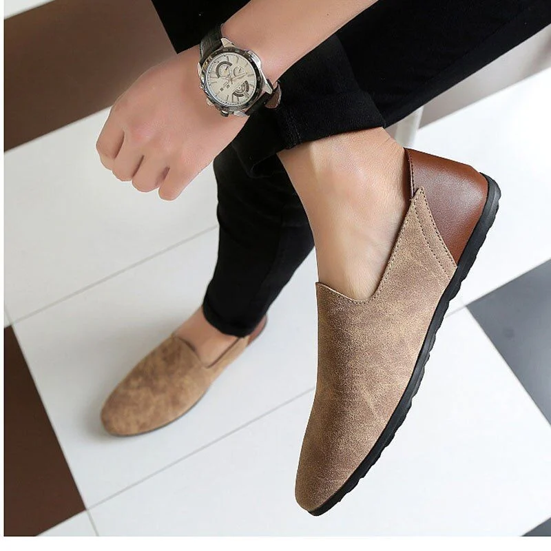 Merkmak Big Size Genuine Leather Slip-On Loafers - Casual Spring & Autumn Moccasins for Men - Image 7