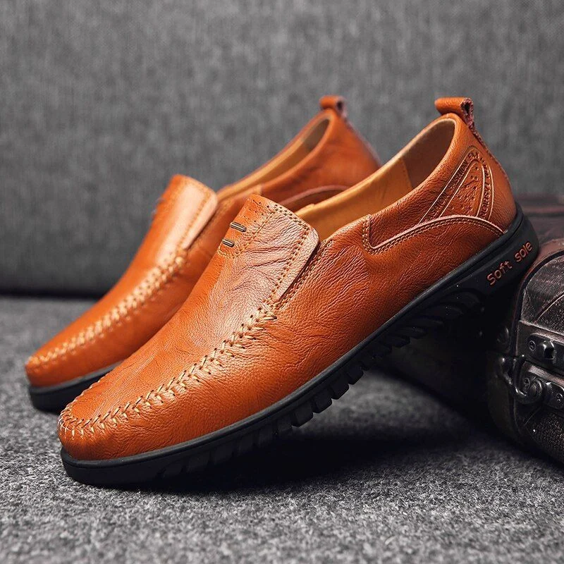 Italian Casual Genuine Leather Loafers - Luxury Breathable Slip-On Moccasins for Men - Image 4