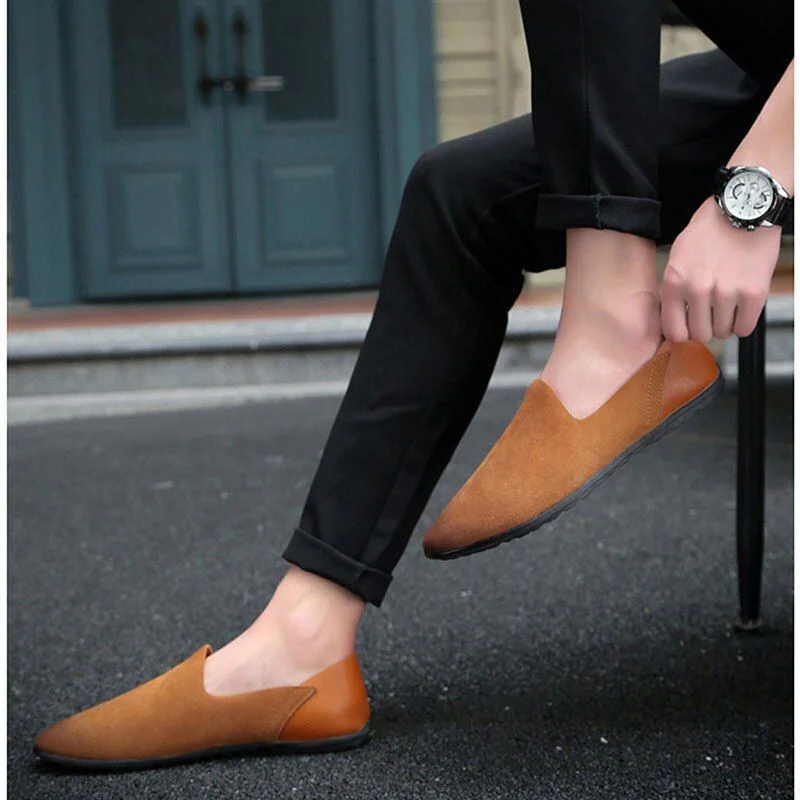 Merkmak Big Size Genuine Leather Slip-On Loafers - Casual Spring & Autumn Moccasins for Men - Image 8