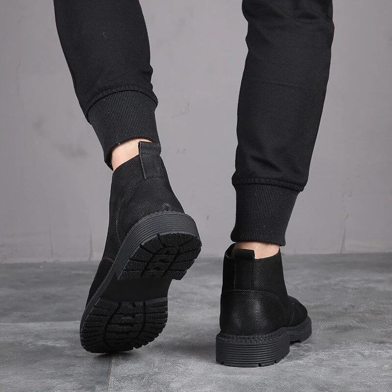 Men's British High Boots - Genuine Leather Outdoor Business Military High-Top Boots - Image 5