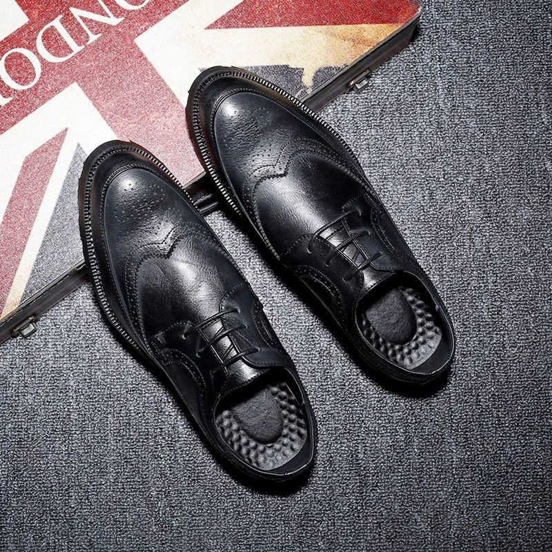 Misalwa Big Size British Style Brogue Oxfords - Carved Pattern Dress Shoes for Men - Image 7
