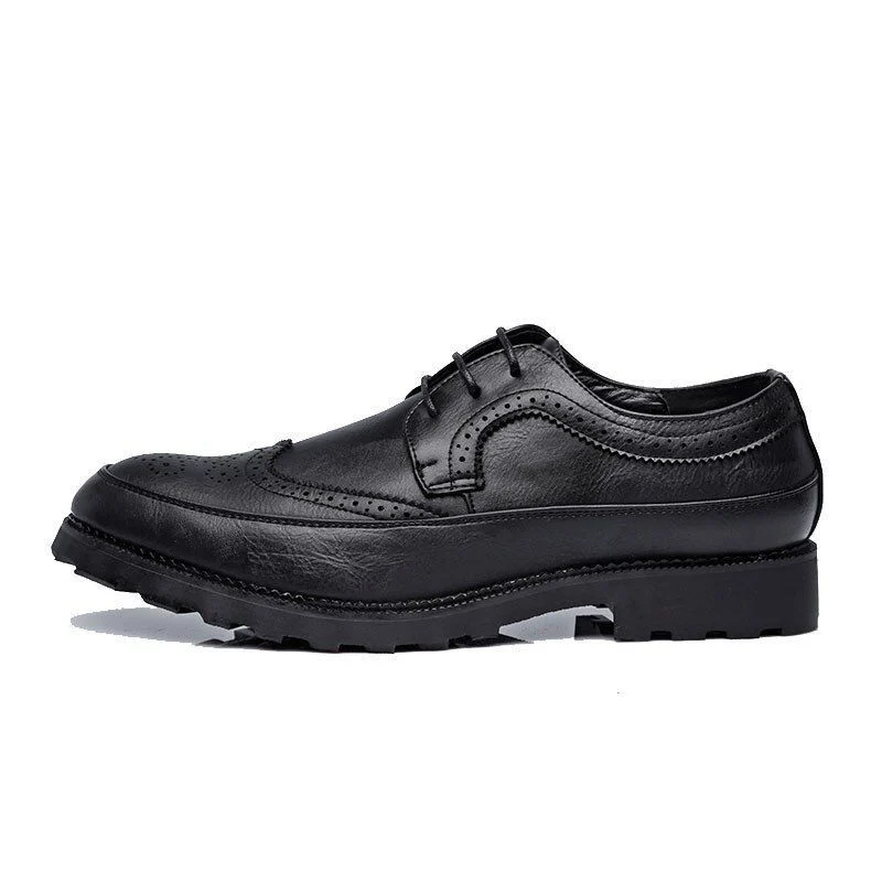 Misalwa Big Size British Style Brogue Oxfords - Carved Pattern Dress Shoes for Men - Image 3