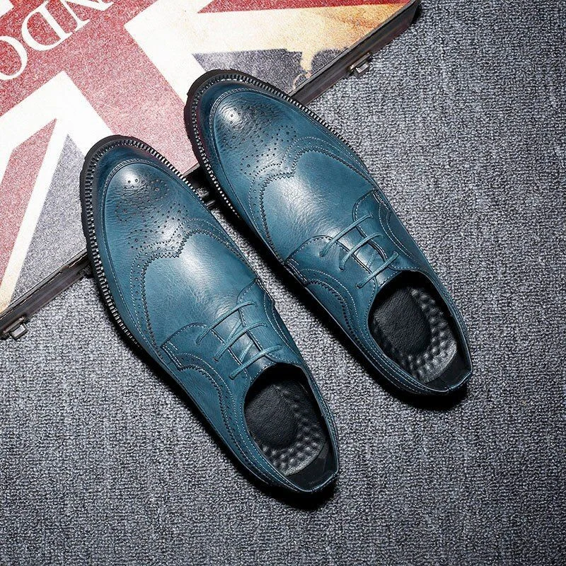 Misalwa Big Size British Style Brogue Oxfords - Carved Pattern Dress Shoes for Men - Image 9
