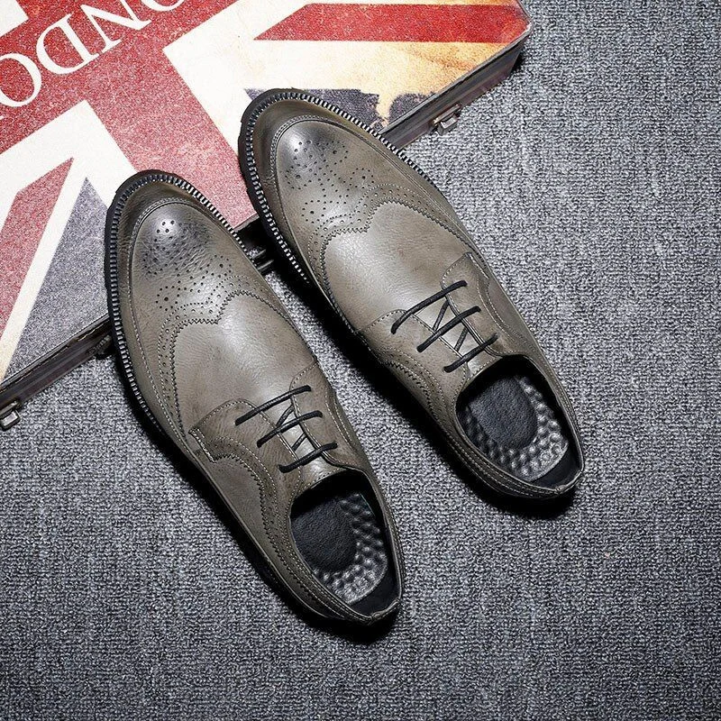 Misalwa Big Size British Style Brogue Oxfords - Carved Pattern Dress Shoes for Men - Image 8