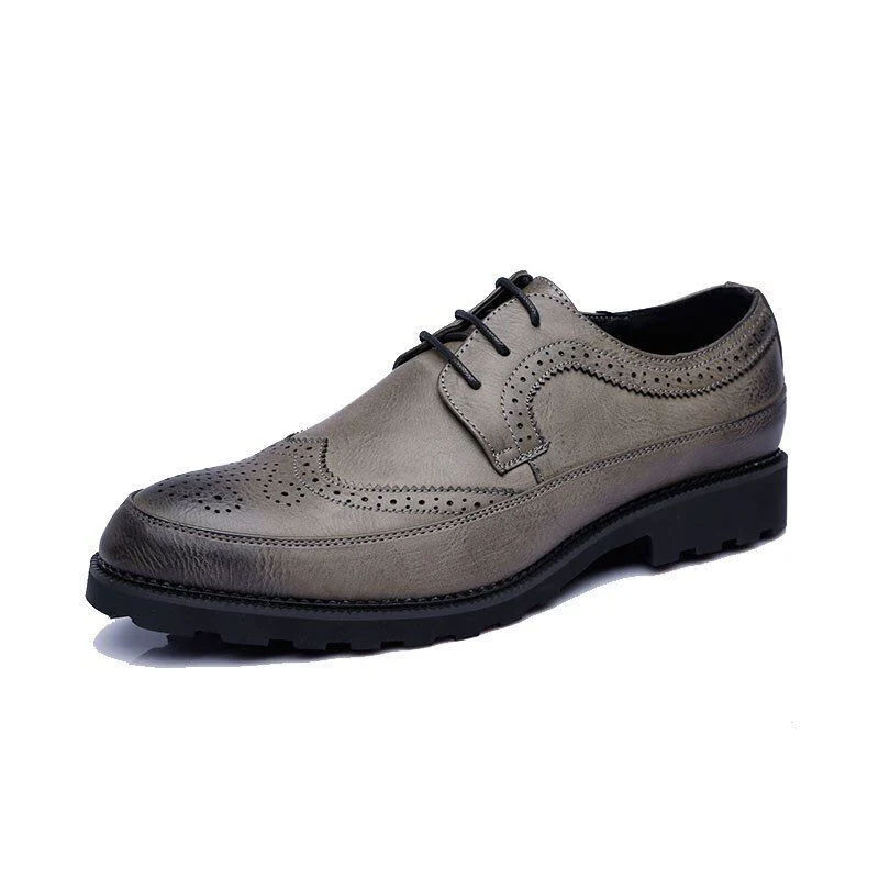 Misalwa Big Size British Style Brogue Oxfords - Carved Pattern Dress Shoes for Men - Image 2