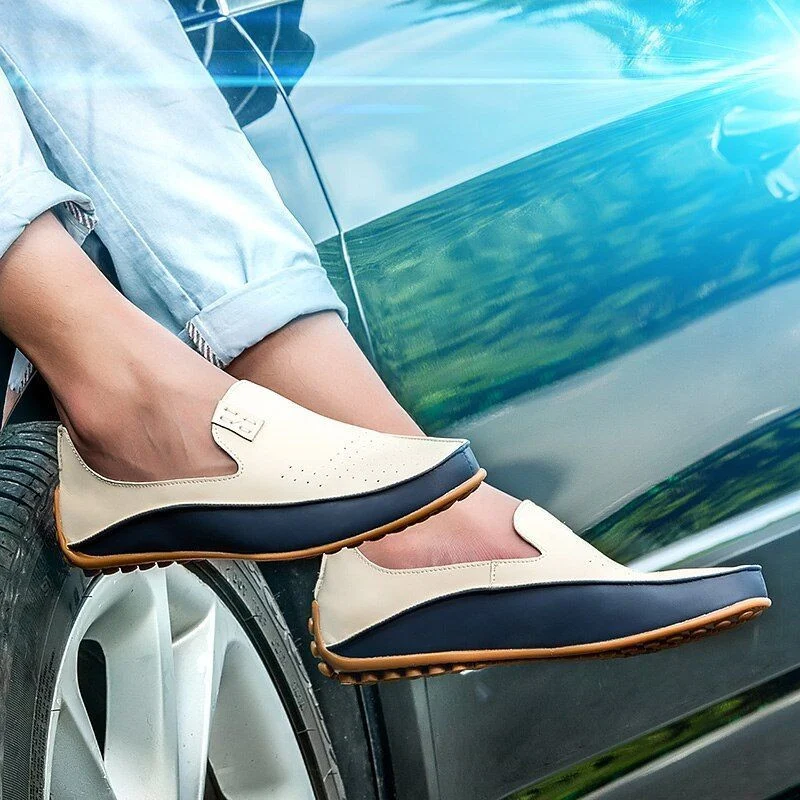 Genuine Leather Slip-On Boat Shoes - Luxury Italian Designer Loafers for Men - Image 7