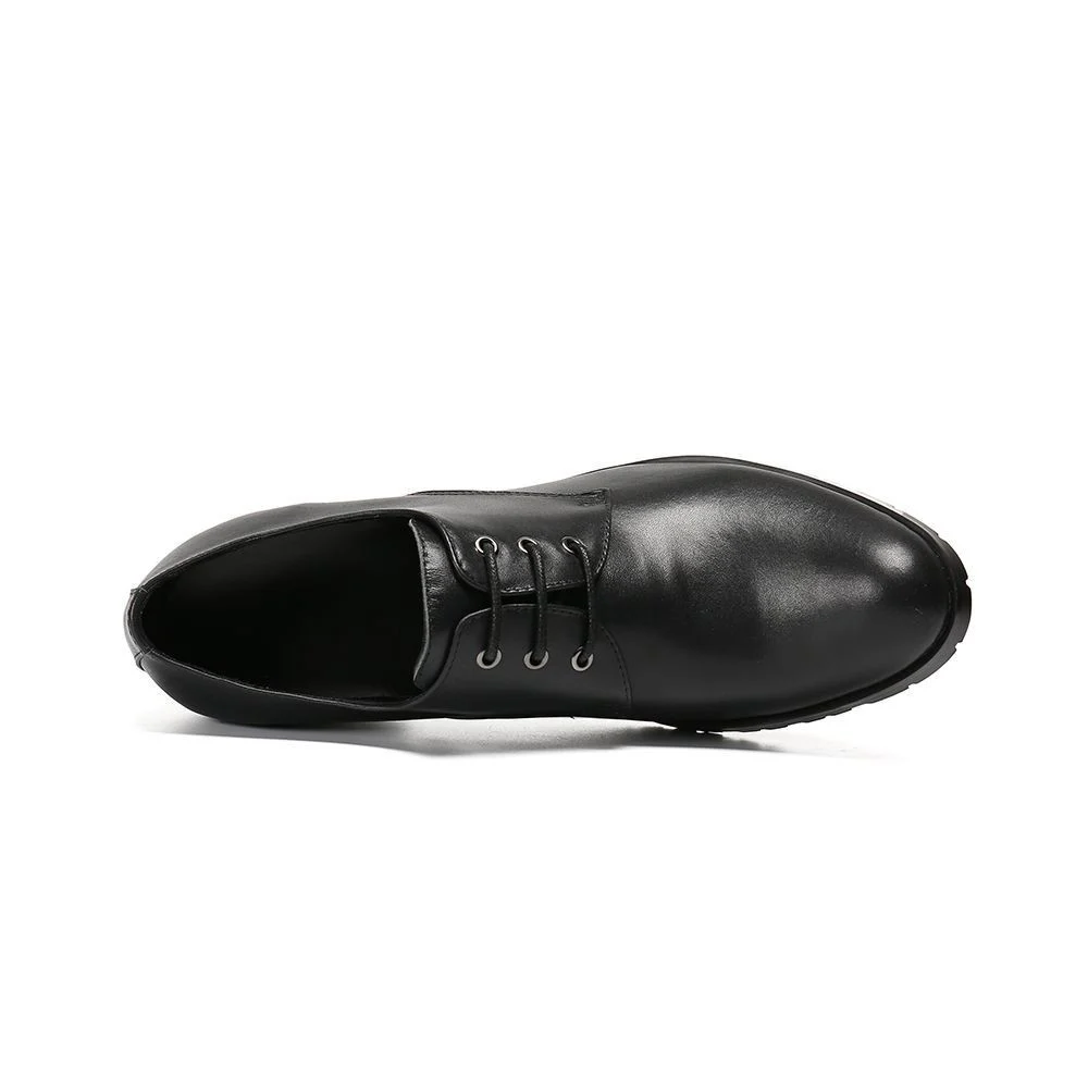 Italian Handmade Leather High Heel Oxford Shoes - Height-Increasing Formal Brogue Shoes for Men - Image 6
