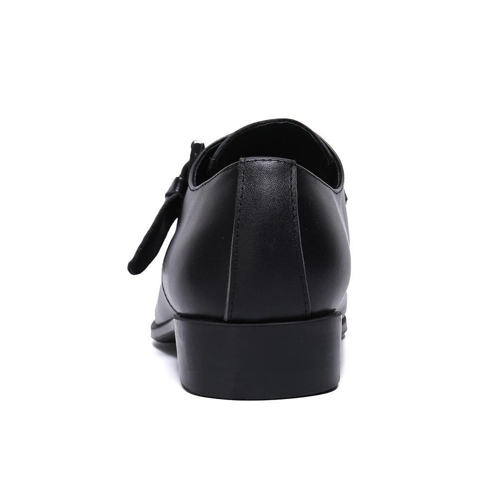 Christia Bella Simplicity Genuine Leather Business Shoes - Large Size Pointed Toe Formal Dress Shoes with Fashion Buckle - Image 6