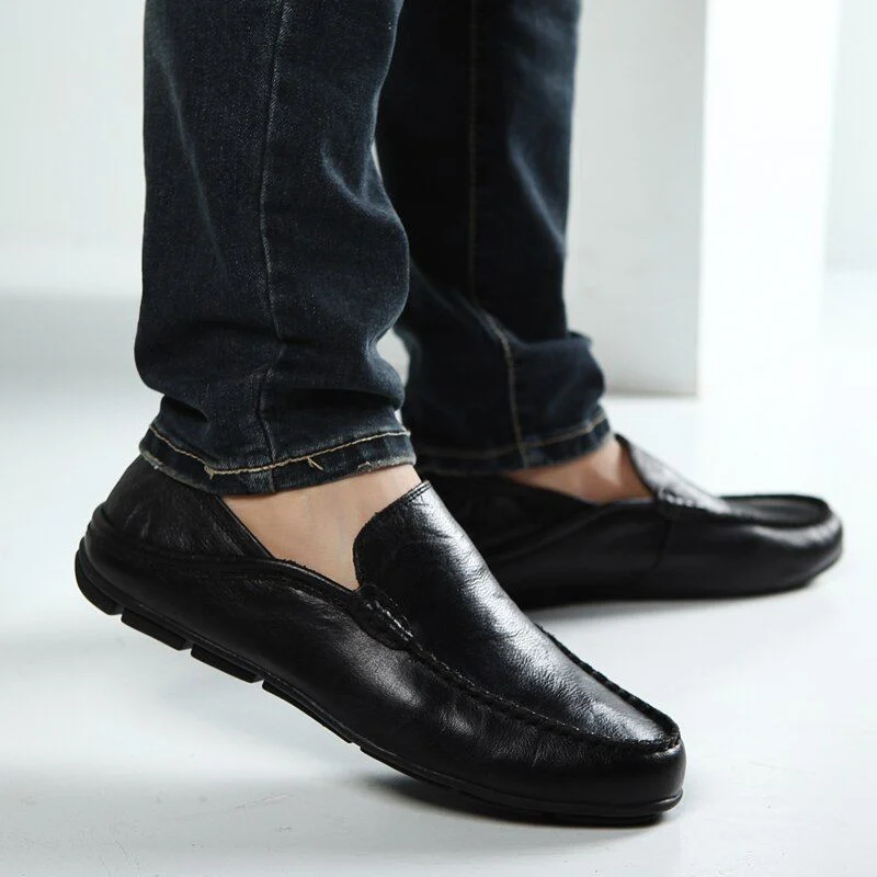 Luxury Leather Men’s Loafers - Breathable Casual Slip-On Moccasins for Driving - Image 7