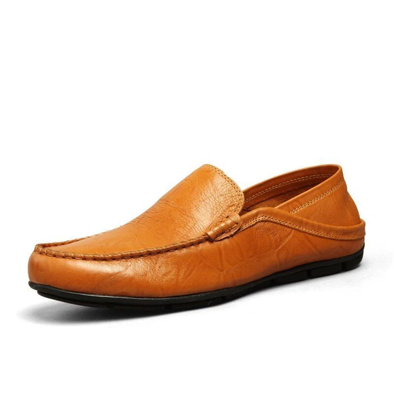 Luxury Leather Men’s Loafers - Breathable Casual Slip-On Moccasins for Driving