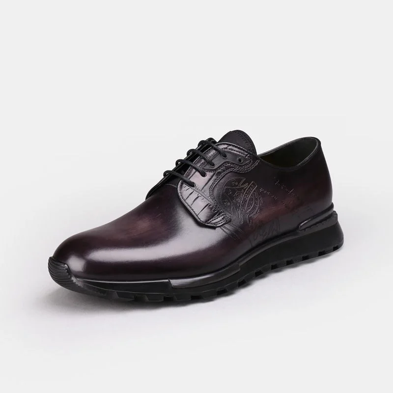 Handmade Summer Men’s Leather Slip-On Shoes - Breathable Casual Brogue with British Style - Image 3