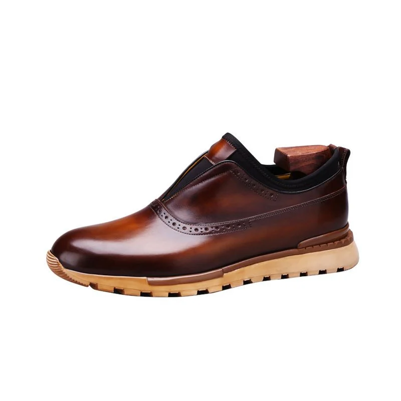 Men’s Brogue Leather Dress Shoes - British Style Breathable Casual Business Shoes - Image 2