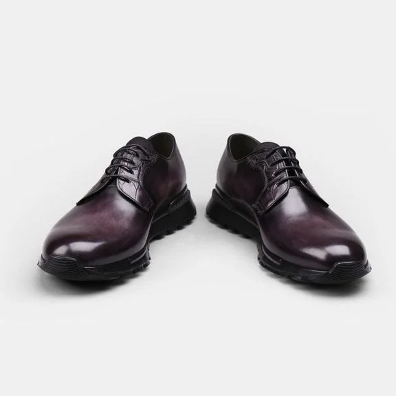 Handmade Summer Men’s Leather Slip-On Shoes - Breathable Casual Brogue with British Style - Image 4