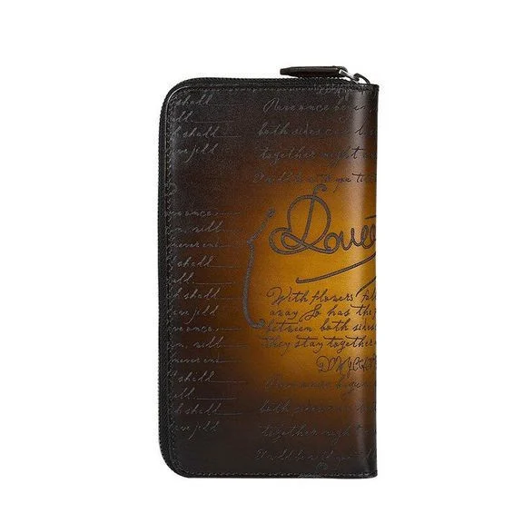 Saigon-Leather Handcrafted Patina Engraved Leather Long Wallet E733 - Image 6