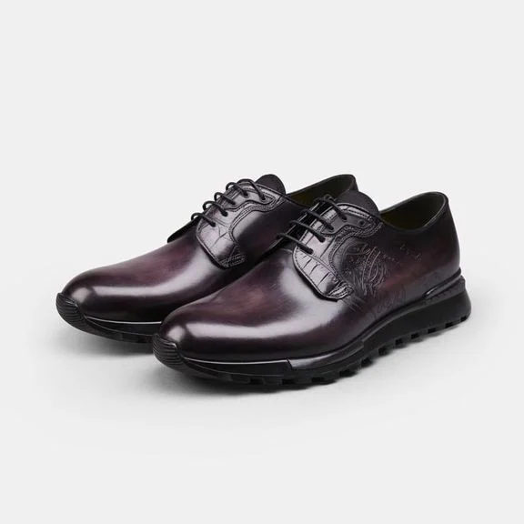 Handmade Summer Men’s Leather Slip-On Shoes - Breathable Casual Brogue with British Style