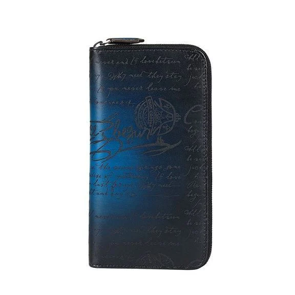 Saigon-Leather Handcrafted Patina Engraved Leather Long Wallet E733 - Image 7