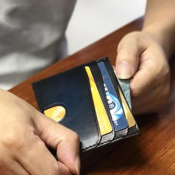 Saigon-Leather Handcrafted Patina Card Holder C101 - Image 3
