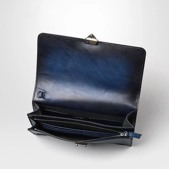 Saigon-Leather Handcrafted Patina Men's Clutch Product Description B529 - Image 6