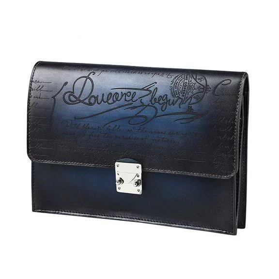 Saigon-Leather Handcrafted Patina Men's Clutch Product Description B529 - Image 5