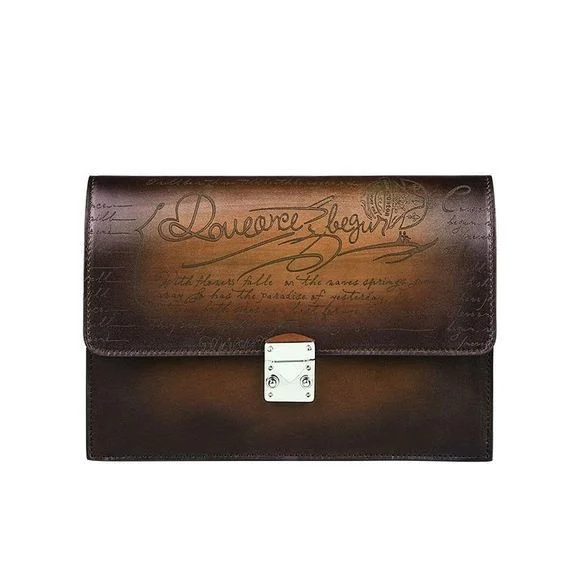 Saigon-Leather Handcrafted Patina Men's Clutch Product Description B529 - Image 3