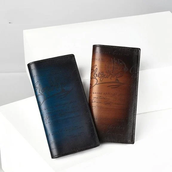 Saigon-Leather Handcrafted Patina Engraved Leather Long Wallet E734 - Image 7