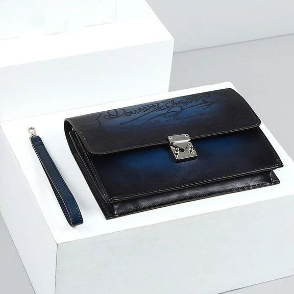 Saigon-Leather Handcrafted Patina Men's Clutch Product Description B529 - Image 4