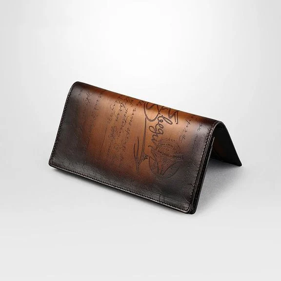 Saigon-Leather Handcrafted Patina Engraved Leather Long Wallet E734 - Image 2