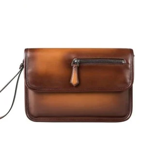 Saigon-Leather Handcrafted Patina Men's Clutch Product Description B528