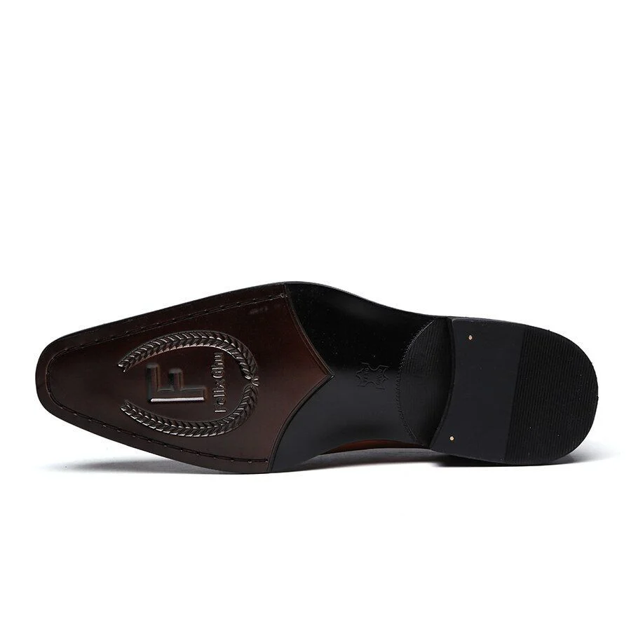 Italian Modern Crocodile-Embossed Oxford Shoes – Genuine Leather Brown and Green Dress Shoes - Image 6