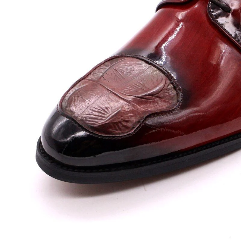 Italian Luxury Patent Leather Oxford Shoes - Men’s Pointed Toe Wedding and Dress Shoes - Image 6
