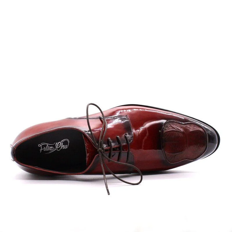 Italian Luxury Patent Leather Oxford Shoes - Men’s Pointed Toe Wedding and Dress Shoes - Image 5