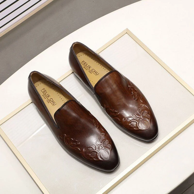Street Fashion Men’s Leather Loafers - Brown Slip-On Casual and Business Dress Shoes - Image 5