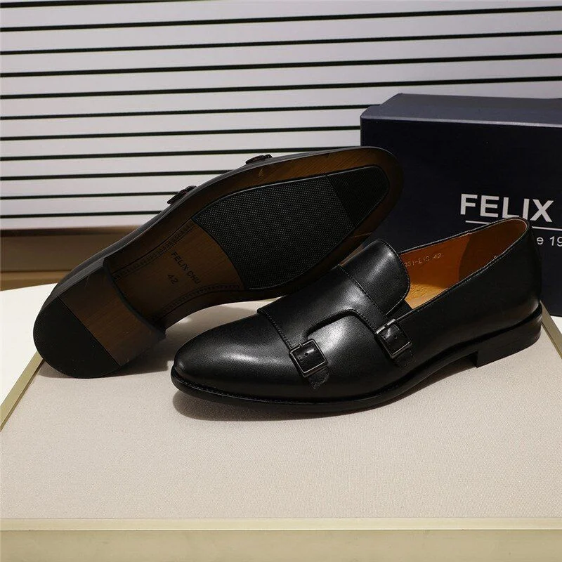 Handmade Hand-Painted Patina Double Monk Strap Loafers - Genuine Leather Slip-On Dress Shoes for Men - Image 7