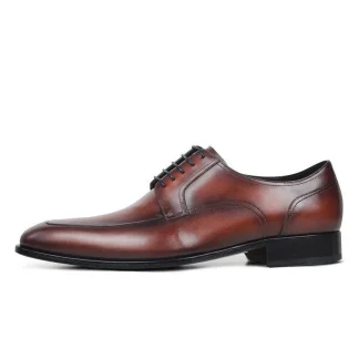Stylish Handmade Brown Leather Derby Shoes - Formal Dress Shoes for Men