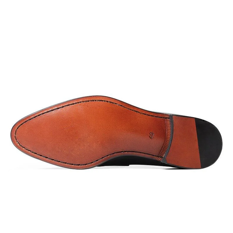 Handmade Plain Black Litchi Leather Loafers - Blake Stitched Luxury Casual Shoes for Men - Image 3