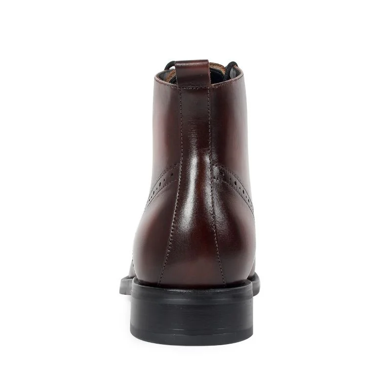 Winter New Motorcycle Boots Men Patina Blake Brogue Male Classic Ankle Boot Genuine Cow Leather Lace-Up Bota Hombre - Image 6