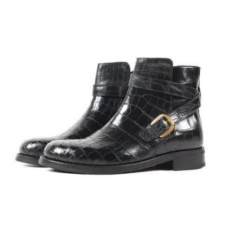 Classics Crocodile Retro Mens Boots Custom Handmade Winter Fashion Luxury Office Genuine Leather Original Design