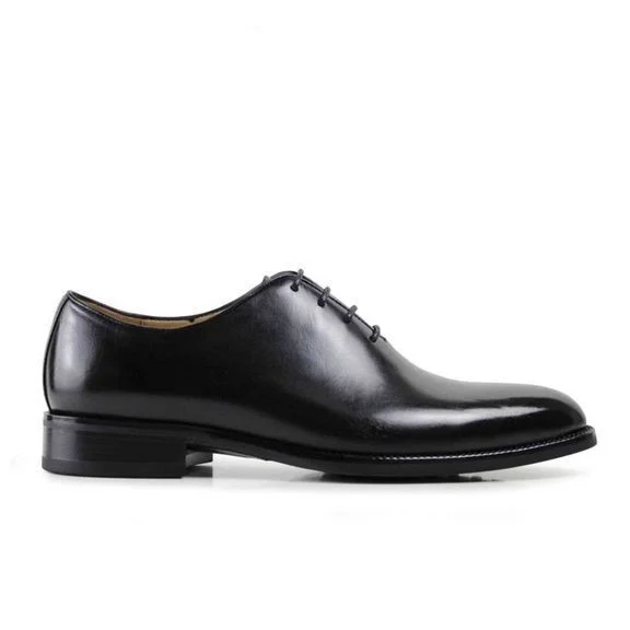 Men's Formal Black Oxford Shoes - Genuine Leather Blake Patina Dress Shoes - Image 6