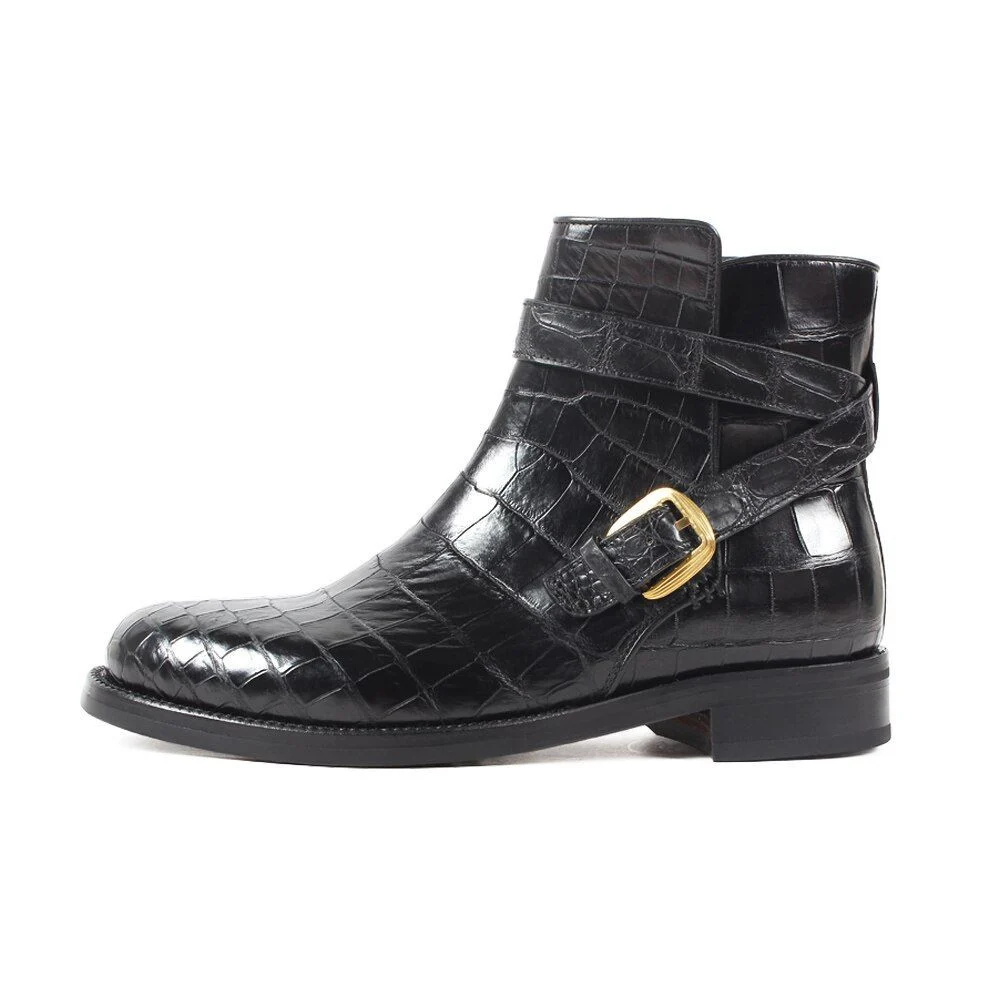Classics Crocodile Retro Mens Boots Custom Handmade Winter Fashion Luxury Office Genuine Leather Original Design - Image 2