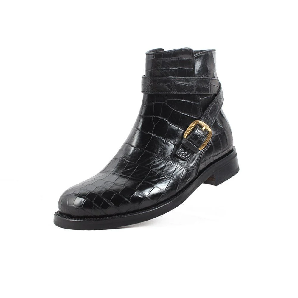 Classics Crocodile Retro Mens Boots Custom Handmade Winter Fashion Luxury Office Genuine Leather Original Design - Image 6