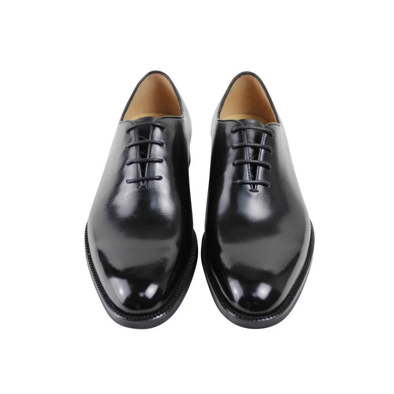 Men's Formal Black Oxford Shoes - Genuine Leather Blake Patina Dress Shoes - Image 2
