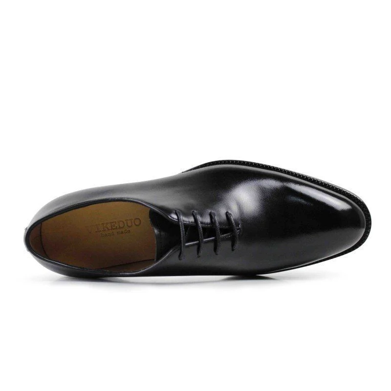 Men's Formal Black Oxford Shoes - Genuine Leather Blake Patina Dress Shoes - Image 7