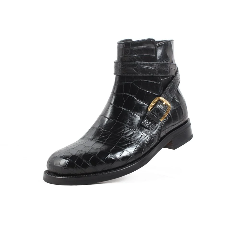 Classics Crocodile Retro Mens Boots Custom Handmade Winter Fashion Luxury Office Genuine Leather Original Design - Image 7