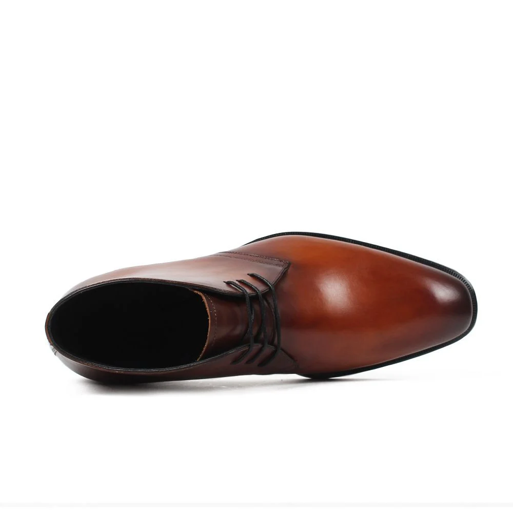 Handmade Vintage Military Boots - Genuine Leather Fur-Lined Ankle Boots for Men - Image 4
