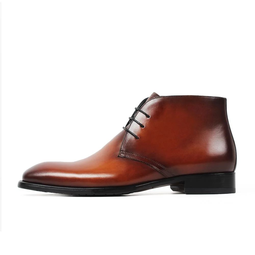 Handmade Vintage Military Boots - Genuine Leather Fur-Lined Ankle Boots for Men - Image 10